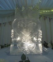 Heart and Doves Ice Sculpture