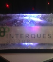 Company interquest logo frozen in for event